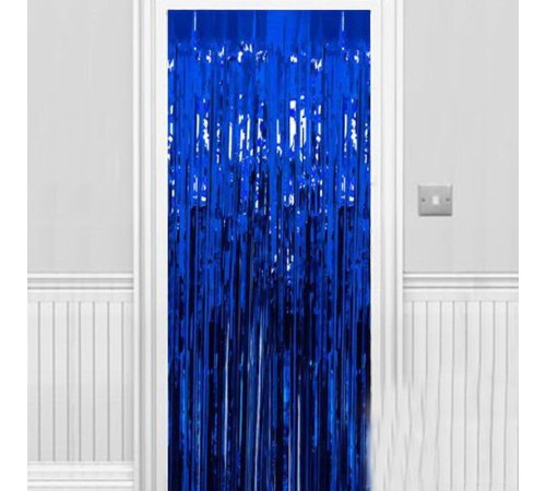 Işıltılı Duvar ve Kapı Perdesi Saks Mavisi 90x200 cm