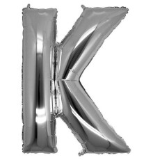 K Harf Folyo Balon Gümüş Renk 40 inç
