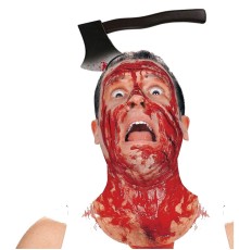 Kafaya Saplanmış Halloween Kanlı Balta Şaka Tacı