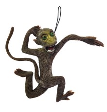 Kahve Renk Yumuşak Plastik Şaka Şempanze Maymun Anahtarlık Şaka Malzemesi