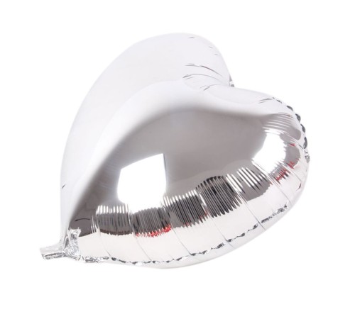 Kalp Balon Folyo Gümüş 45 cm 18 inç