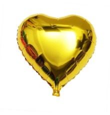 Kalp Balon Folyo Sarı 60 cm 24 inç