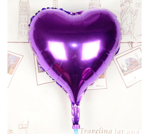 Kalp Uçan Balon Folyo Mor 80 cm 32 inç