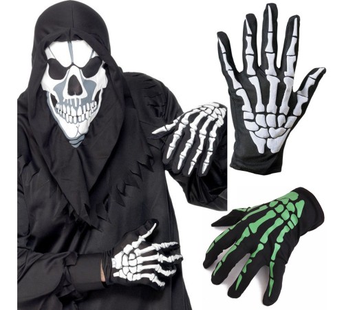 Karanlıkta Parlayan Fosforlu Glow Neon İskelet Eldiveni 1 Çift