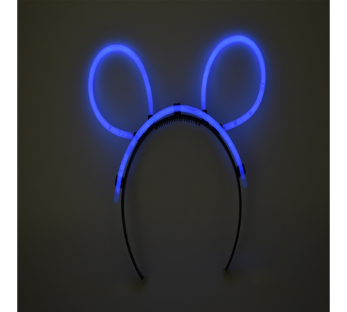 Karanlıkta Parlayan Fosforlu Glow Stick Taç Tavşan Kulağı Tacı Mavi Renk