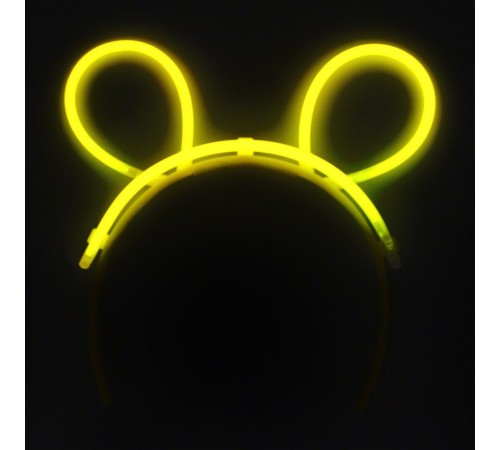 Karanlıkta Parlayan Fosforlu Glow Stick Taç Tavşan Kulağı Tacı Sarı Renk