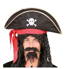 Karayip Korsanları Kaptan Jack Kumaş Korsan Şapkası Yetişkin