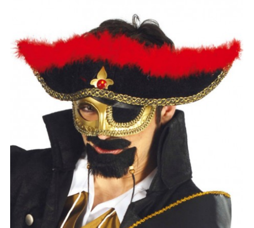 Karayip Korsanları Tüylü Korsan Maskesi