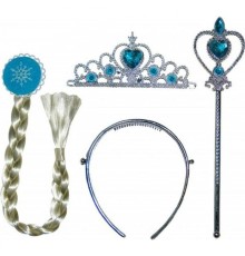 Karlar Ülkesi Elsa Anna Frozen Saçı Asası ve Taç Seti