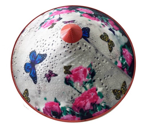 Damlalı Saten Kaplama Gümüş Vietnam Şapkası