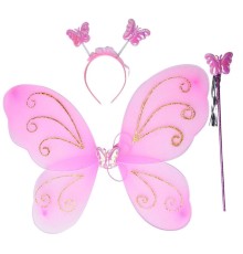 Çocuklar İçin Kanadı Tacı ve Asası Pembe Renk