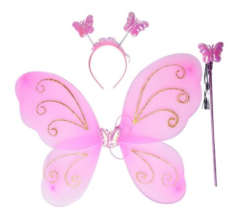 Çocuklar İçin Kanadı Tacı ve Asası Pembe Renk