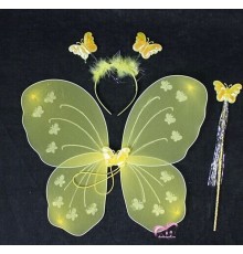 Sarı Renk Kanadı Tacı ve Sopası 50x37 cm