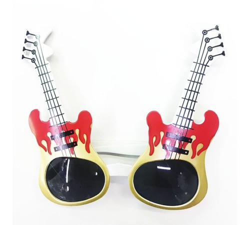Kırmızı Alev Desenli Gitar Yılbaşı Parti Gözlüğü