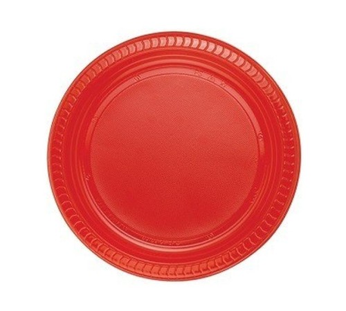 Kırmızı Plastik Tabak 22 cm 25li