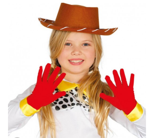 Kırmızı Renk Çocuk Boy Likralı Pandomim Eldiveni