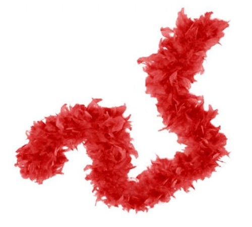 Kırmızı Renk Kabarık Tüylü Otriş Boa Dekorasyon Tüy 180 cm