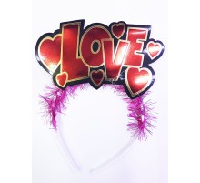 Kırmızı Renk Love Yazılı Parti Tacı