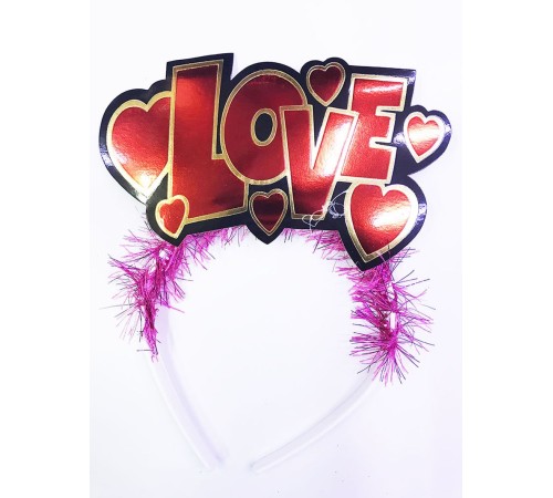 Kırmızı Renk Love Yazılı Parti Tacı