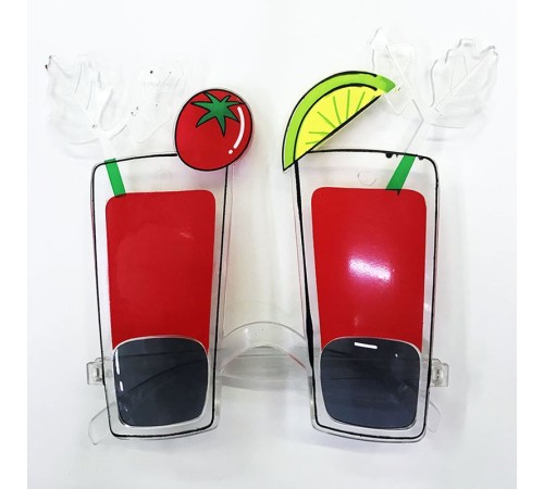 Kırmızı Renk Uzun Kadeh Tekila Şekilli Yılbaşı Parti Gözlüğü