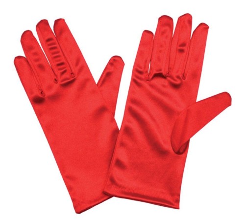 Kırmızı Renk Yetişkin Boy Likralı Gösteri Eldiveni