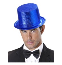 Koyu Mavi Renk Uzun Plastik Simli Parti Şapkası