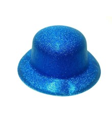 Koyu Mavi Renk Yuvarlak Simli Plastik Parti Şapkası