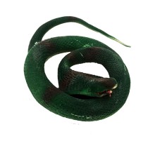 Koyu Yeşil Renk Yassı Kafa Yumuşak Gerçekçi Kobra Yılan 95 cm