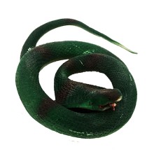 Koyu Yeşil Renk Yassı Kafa Yumuşak Gerçekçi Kobra Yılan 95 cm