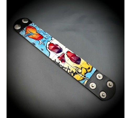 Kuru Kafa Zımbalı Gothic Bileklik Piramit Spike Punk Bilekliği Model 2