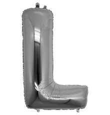 L Harf Folyo Balon Gümüş Renk 40 inç