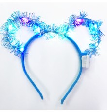 Led Işıklı Püsküllü Mickey Minnie Mouse Söner Mavi Taç 19x17 cm