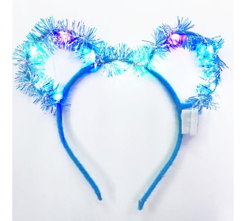 Led Işıklı Püsküllü Mickey Minnie Mouse Söner Mavi Taç 19x17 cm