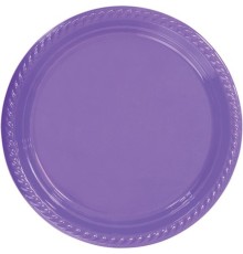 Lila Plastik Tabak 22 cm 25li