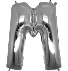 M Harf Folyo Balon Gümüş Renk 40 inç