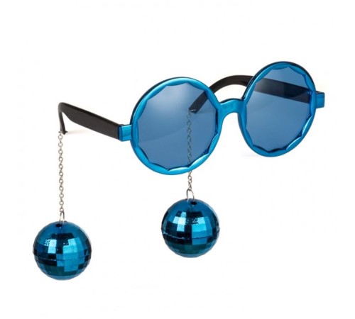 Mavi Renk Disko Toplu Küpeli Parlak Yılbaşı Parti Gözlüğü
