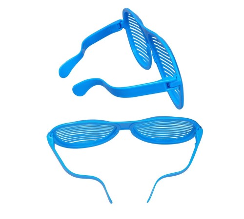 Mavi Renk Mega Boy Jumbo Panjur Şekilli Parti Gözlüğü