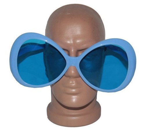 Mavi Renk Mega Boy Oval Yuvarlak Parti Gözlüğü