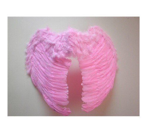 Mega Boy Pembe Renk Tüylü Melek Kanadı 100x85 cm