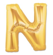 N Harf Folyo Balon Altın Renk 40 inç