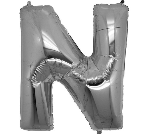 N Harf Folyo Balon Gümüş Renk 40 inç