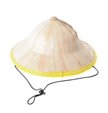 Naturel Renk Cambodia Kamboçyalı Vietnam Konik Şapkası PVC Hasır