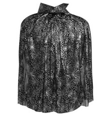 Örümcek Ağ Desenli Pelerin Gümüş Renk 130 cm