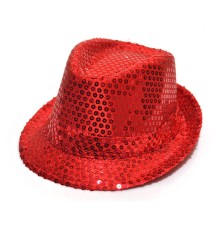 Payetli Çocuk Şapkası Kırmızı Renk