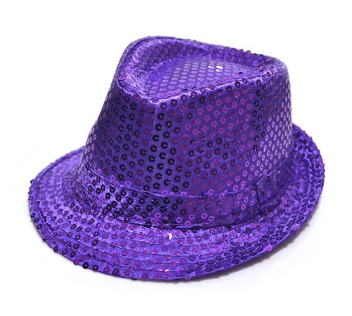 Payetli Çocuk Şapkası Mor Renk