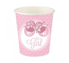 Pembe Patikler Karton Bardak 200cc-8oz 8li