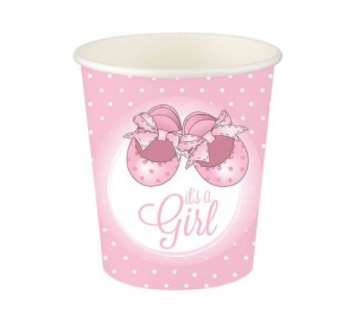 Pembe Patikler Karton Bardak 200cc-8oz 8li