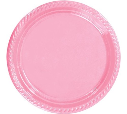 Pembe Plastik Tabak 22 cm 25li