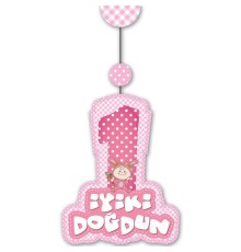 Pembe Renk Asmalı İyiki Doğdun Yazılı 1 Yaş Kız 3lü Süs Set