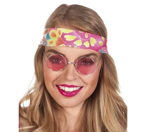 Yuvarlak Cam John Lennon Tarzı Hippi Gümüş Çerçeveli Pembe Gözlük